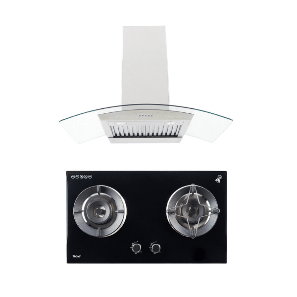 SET เครื่องดูดควันแบบติดผนัง รุ่น TNP HD 90 MA และ เตาแก๊ส 2 หัวเตา แบบฝังเฟอร์นิเจอร์ รุ่น TNP HB 207846 GB