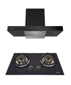 SET เครื่องดูดควันแบบติดผนัง รุ่น TNS HD 90 MC/B และ เตาแก๊ส 2 หัวเตา รุ่น TNP HB MINI 2 RGS