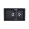 อ่างล้างจานแกรนิต 2 หลุม แบบฝัง Tecnoplus รุ่น TNP GIN 2B (BLACK) ขนาด 86 ซม. ลึก 22 ซม.