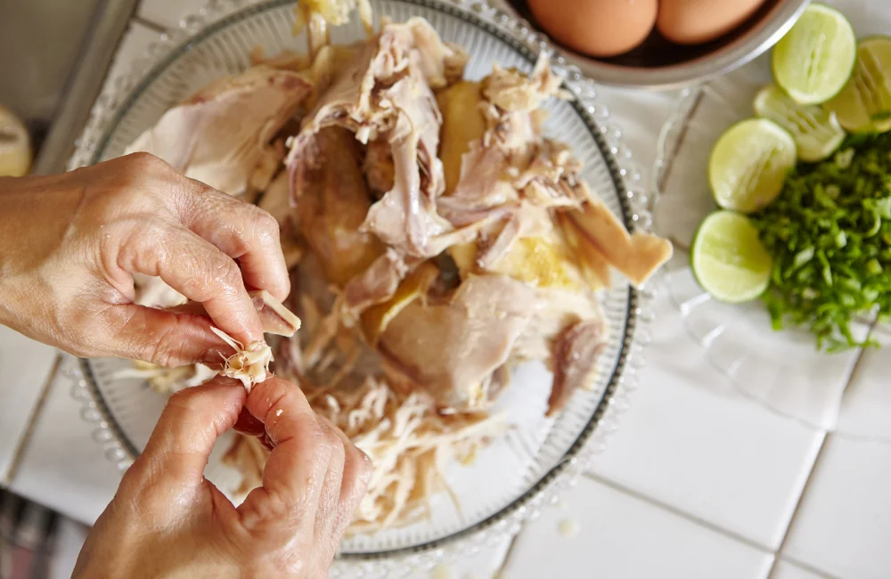 วิธีทำหมี่ไก่ฉีก